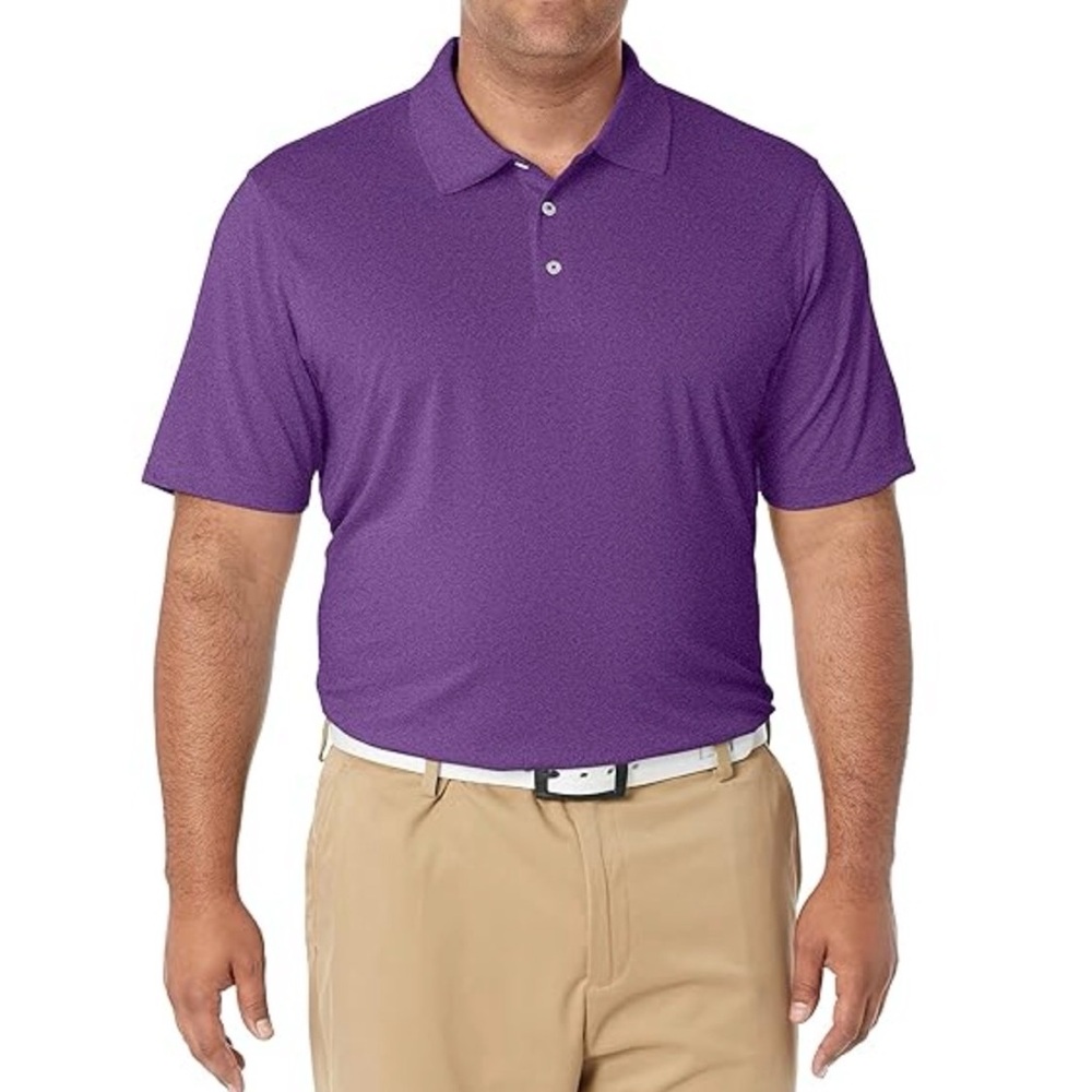 Greg Norman Play Dry Mens XXL Purple Henley Polo Shirt Golf Performance Outdoor